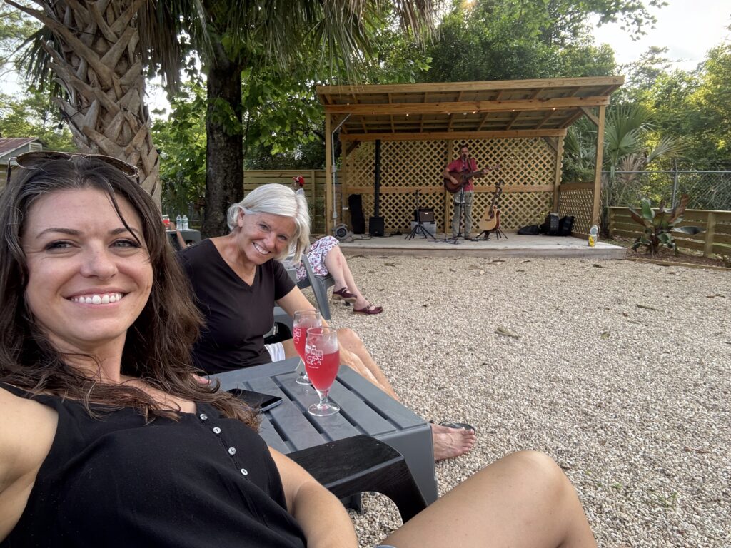 Savannah and her mom enjoy drinks at Civic